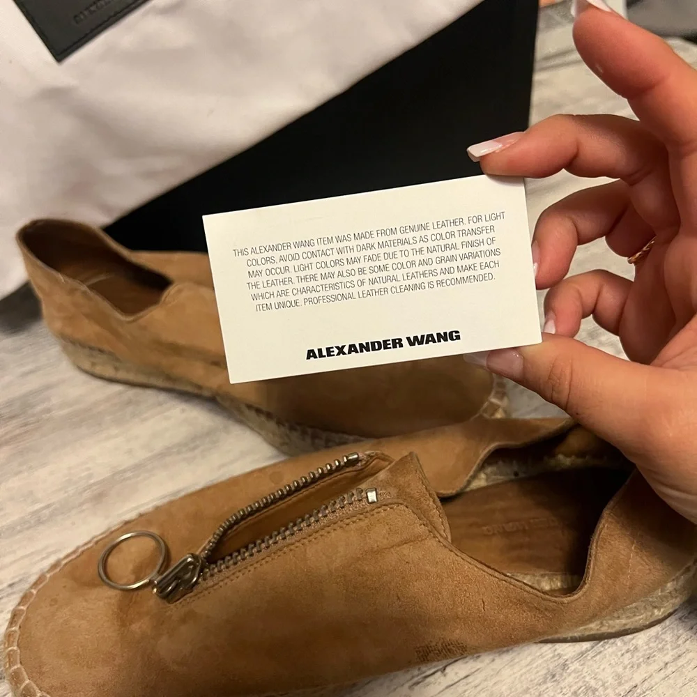 ALEXANDER WANG Devon nubuck zip front espadrille shoes